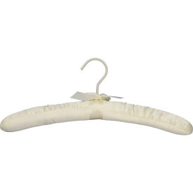 16" Deluxe Satin-Padded Hanger, Ivory, Standard Hook, 100/Case