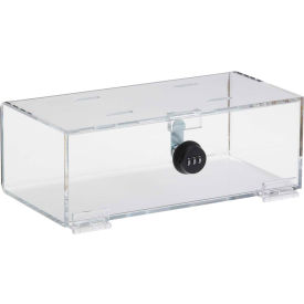 Single Lock Acrylic Refrigerator Lock Box, 12"W x 6"D x 4-1/4"H, Clear