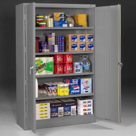 Jumbo Heavy Duty Storage Cabinet, 20 Gauge, 48"W x 24"D x 78"H, Gray