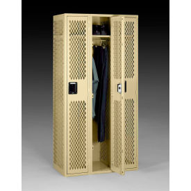 1-Tier 3 Door Ventilated Locker, 36"W x 18"D x 72"H, Medium Gray, All-Welded