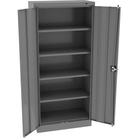 Smart Space Storage Cabinet, 30"W x 15"D x 66"H, Medium Gray, All-Welded