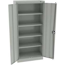 Smart Space Storage Cabinet, 30"W x 15"D x 66"H, Light Gray, All-Welded
