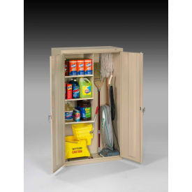 Janitorial Cabinet, 36"W x 18"D x 64"H, All-Welded, Sand