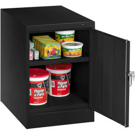 Standard Desk Height Cabinet, 19"W x 24"D x 30"H, All-Welded, Black