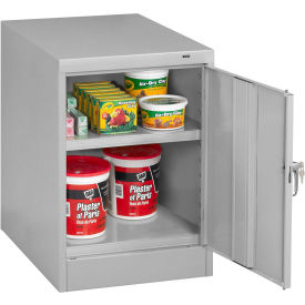 Standard Desk Height Cabinet, 19"W x 24"D x 30"H, All-Welded, Light Gray