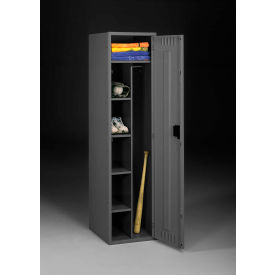 1-Tier 1 Door Combination Locker, 24"W x 21"D x 72"H, Medium Gray, All-Welded