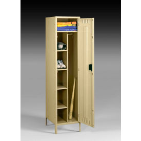 1-Tier 1 Door Combination Locker with Legs, 24"W x 21"D x 78"H, Sand, All-Welded