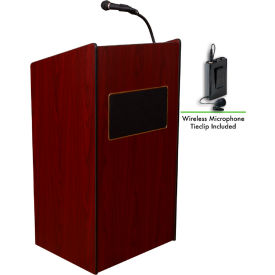 Aristocrat Sound Podium / Lectern with Wireless Tieclip / Lavalier Mic, Mahogany