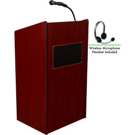 Aristocrat Sound Podium / Lectern w / Headset Wireless Mic, Mahogany