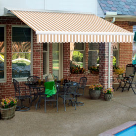Retractable Awning Right Motor 18'W x 10'D x 10"H Linen/White