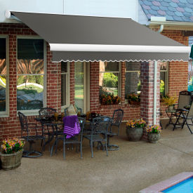 Retractable Awning Left Motor 14'W x 10'D x 10"H Gray
