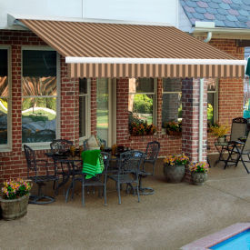 Retractable Awning Left Motor 14'W x 10'D x 10"H Brown/Tan