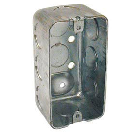 Hubbell 660 Handy Box 4"X2", 1-7/8" Deep, 1/2" End Knockouts, Drawn