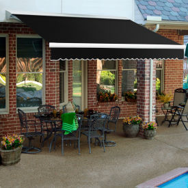 Retractable Awning Right Motor 10'W x 8'D x 10"H Black