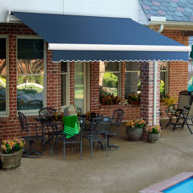 Retractable Awning Manual 12'W x 10'D x 10"H Dusty Blue