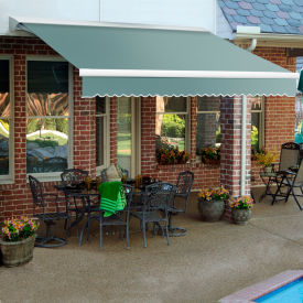 Retractable Awning Manual 24'W x 10'D x 10"H Sage