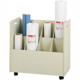 Mobile File Roll Storage with 8 Compartment, 30-1/4"W, White