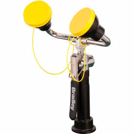 Eye/Face Wash, 8' Hose, Long Angled Dual Head W/Deck Mount