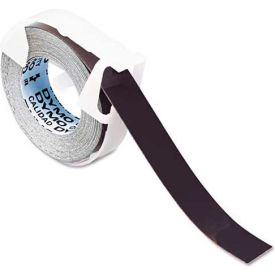 Self-Adhesive Glossy Labeling Tape for Embossers, 3/8" x 9-3/4' Roll, Black