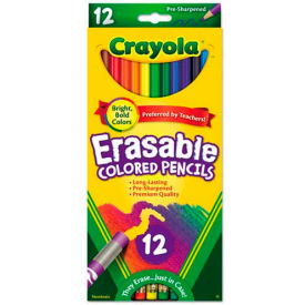 Erasable Colored Woodcase Pencils, 3.3 mm, 12 Assorted Colors