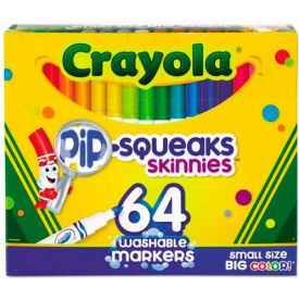Pip-Squeaks Skinnies Washable Markers, 64 Colors, 64/Set