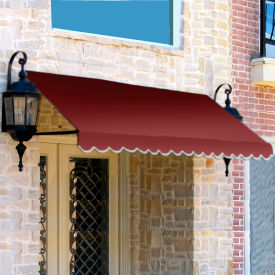 Window/Entry Awning Low Eaves 3-3/8'W x 1-1/2'H x 3'D Burgundy