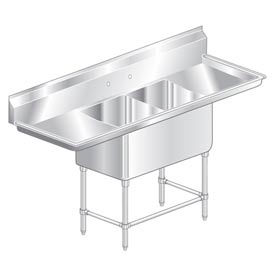 Two Bowl Stainless Steel NSF Sink with Two 18" Wide Drainboards