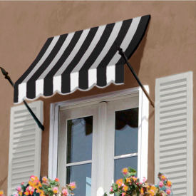NO21-6KW Spear Arm Awning 6-3/8'W x 2-9/16'H x 1-5/16'D Black/White
