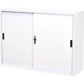 Metal Door Storage Cabinet w/ Digital Lock, 34-5/8"W x 15-3/4"D x 34-5/8"H, Assembled, White