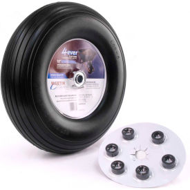 13" Flat Free Wheelbarrow & Garden Cart Wheel - Universal Hub - 5/8"BB