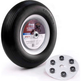 16" Flat Free Wheelbarrow & Cart Wheel - Universal Hub - 3/4" BB