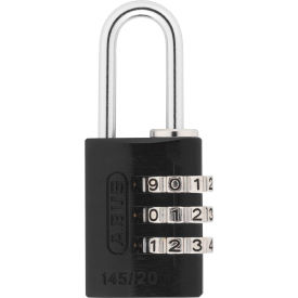 Anodized Aluminum Resettable 3-Dial Combination Lock 145/20 C - Black