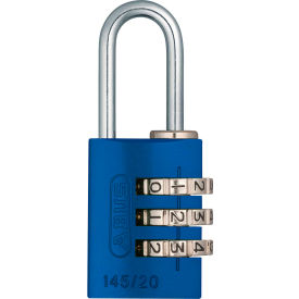Anodized Aluminum Resettable 3-Dial Combination Lock - Blue