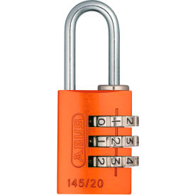Anodized Aluminum Resettable 3-Dial Combination Lock 145/20 C - Orange