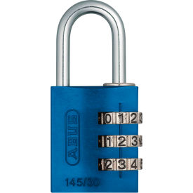 Anodized Aluminum Resettable 3-Dial Combination Lock - Blue