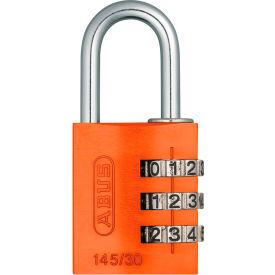 Anodized Aluminum Resettable 3-Dial Combination Lock 145/30 - Orange