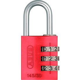 Anodized Aluminum Resettable 3-Dial Combination Lock 145/30 C - Red
