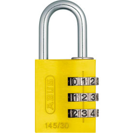 Anodized Aluminum Resettable 3-Dial Combination Lock 145/30 C - Yellow
