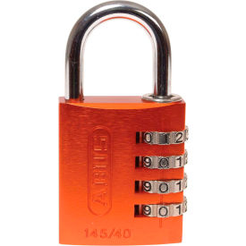 Anodized Aluminum Resettable 3-Dial Combination Lock 145/40 C - Orange