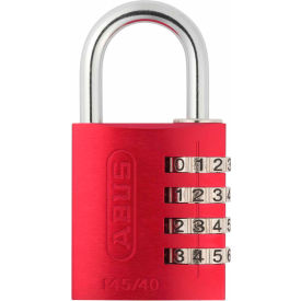 Anodized Aluminum Resettable 3-Dial Combination Lock 145/40 C - Red
