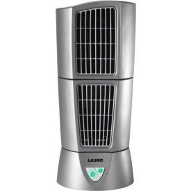 6" Wind Tower Desktop Fan, 3-Speed, 110V, Platinum