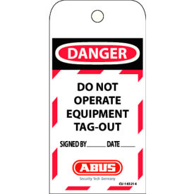 T100 Laminated Vinyl DO NOT OPERATE Safety Lockout Tag, 73004