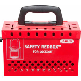 Safety Redbox Group Lockout Box with 12 padlock eyelets, Red, 00298