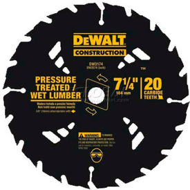Carbide Pressure Treated/Wet Lumber Circular Saw Blade, 5/8" Arbor, 7-1/4" Dia, 20TPI