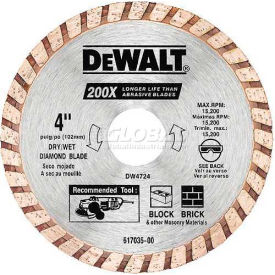 High Performance Diamond Masonry Blade, 4" Diameter, 15200 RPM