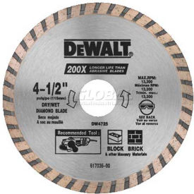 High Performance Diamond Masonry Blade, 4-1/2" Diameter, 13300 RPM