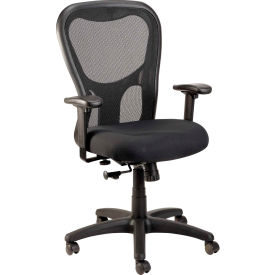 Apollo Mesh Managers Chair with Arms - Fabric - Black