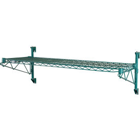 Poly-Green® Adjustable Wall Mount Wire Shelving, 1 Shelf, Starter, 60"Wx18"Dx14"H
