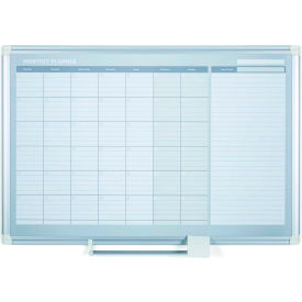 Magnetic Steel Dry-Erase Monthly Planner, 24" x 36", Aluminum Frame