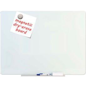 Magnetic Tempered Glass Dry Erase Whiteboard, 36"W x 24"H